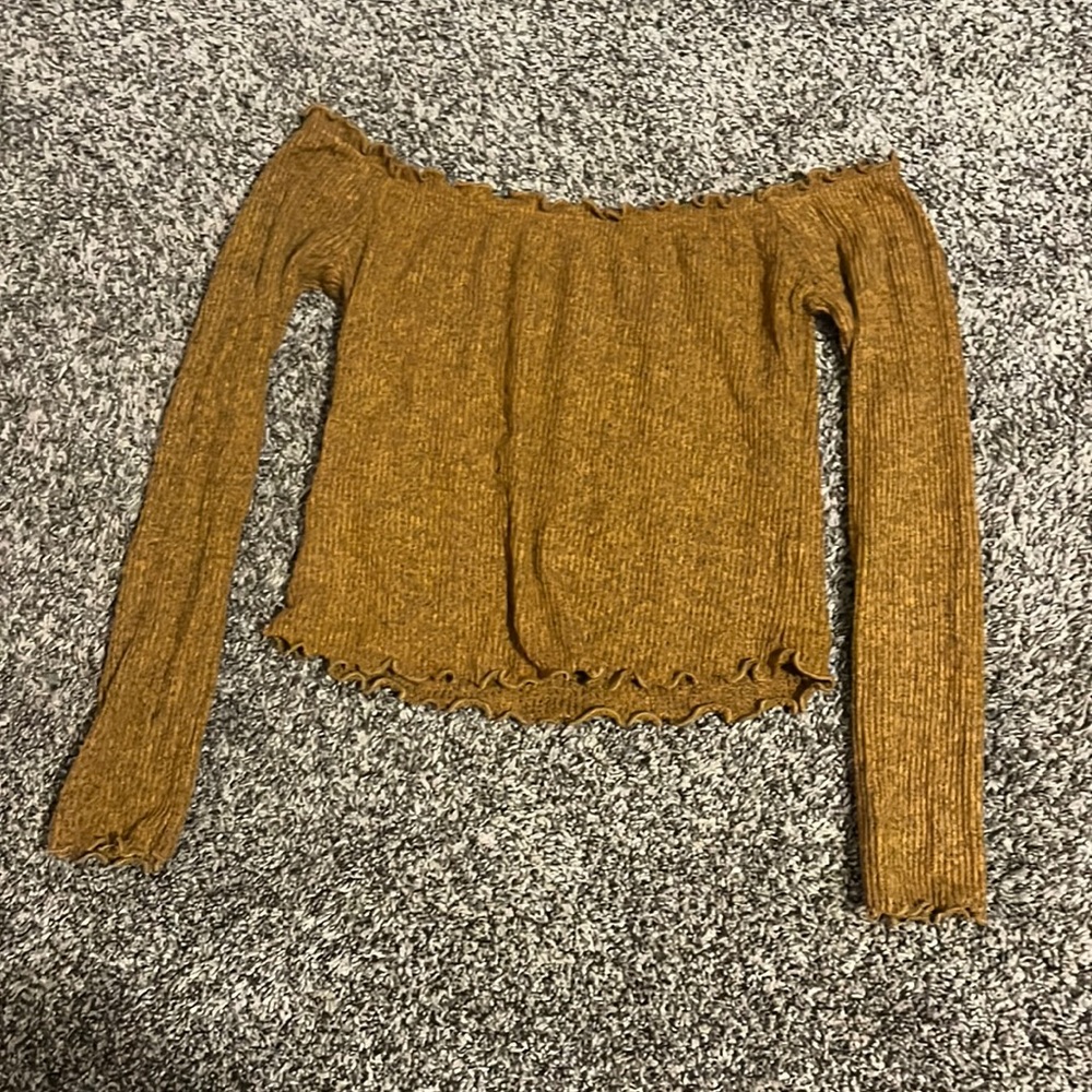 Deep Yellow Long Sleeve Crop Top